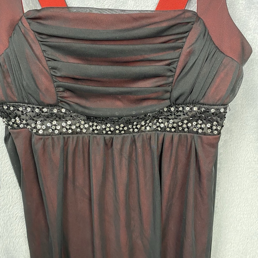 City Triangles Vintage Y2K Dress Whimsigoth Black Red Sheer Babydoll Flowy M - Picture 3 of 10